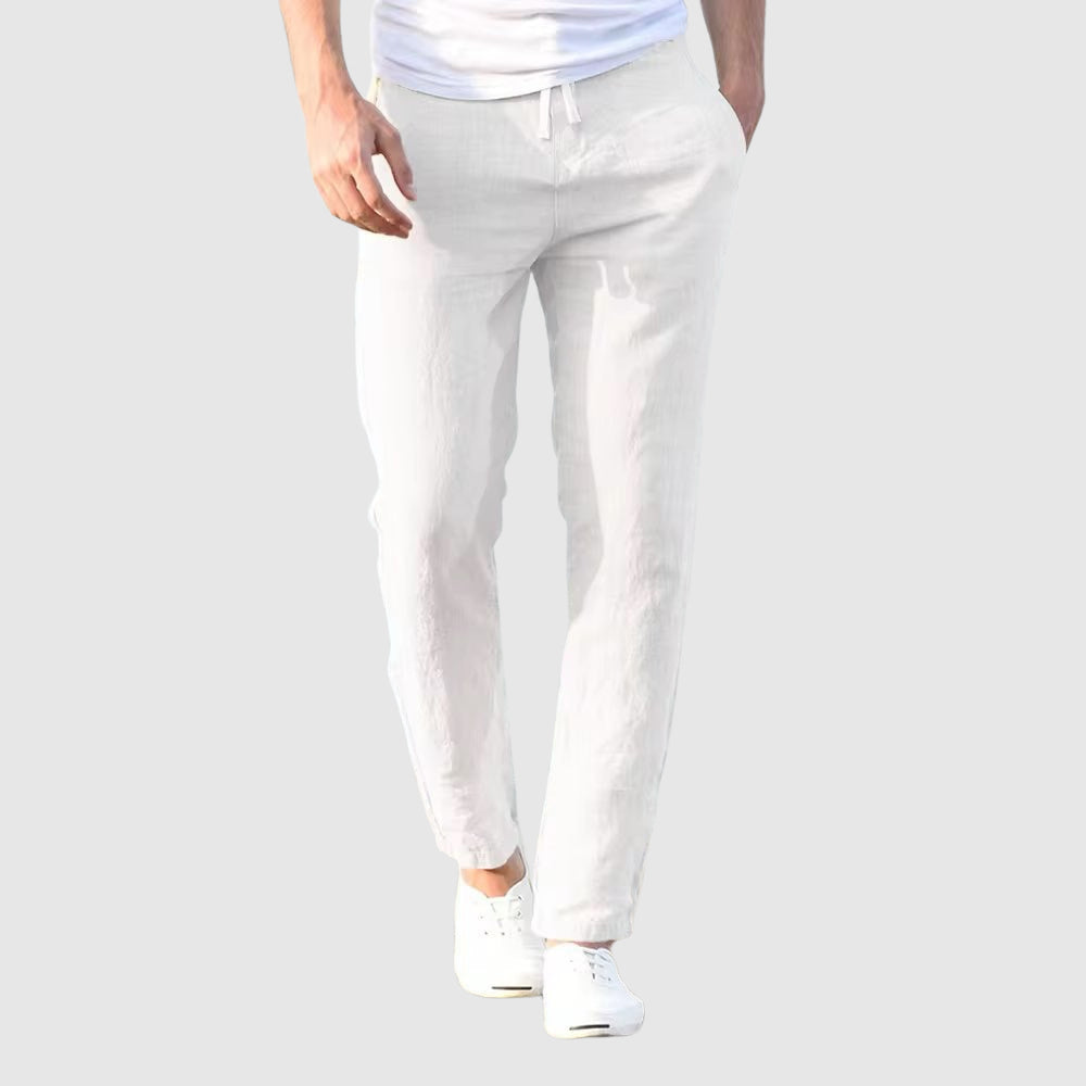 Hommes - Pantalon de lin décontracté - Tissu respirant - Style estival - Confort optimal pour vos journées ensoleillées