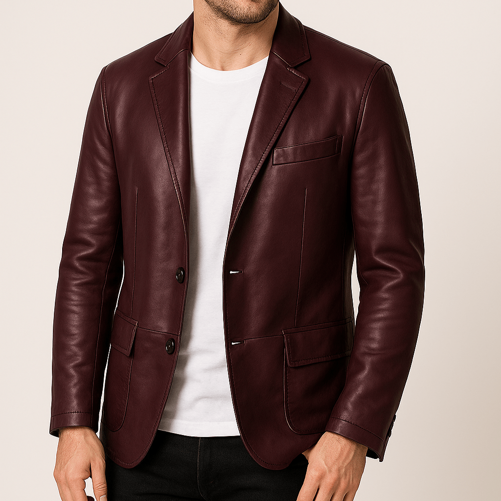 Hommes - Veste - Simili-cuir - Boutonnée avec revers - Élégante et tendance pour un style moderne