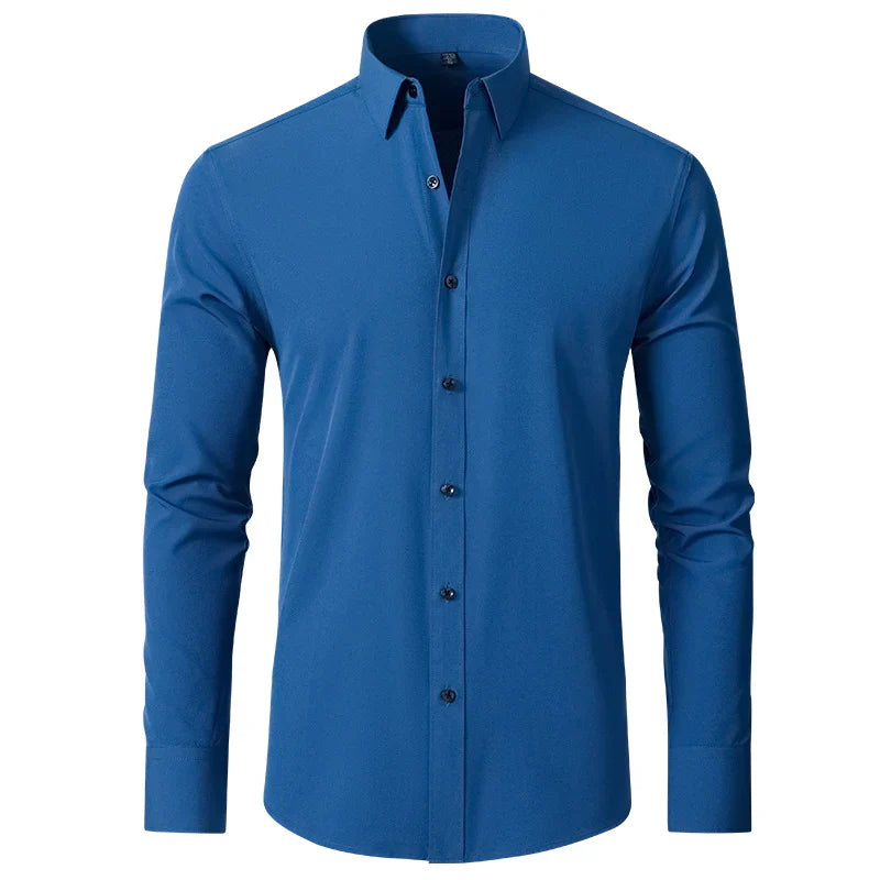 Hommes - Chemise boutonnée infroissable - Tissu respirant Coupe classique - Élégance et confort au quotidien