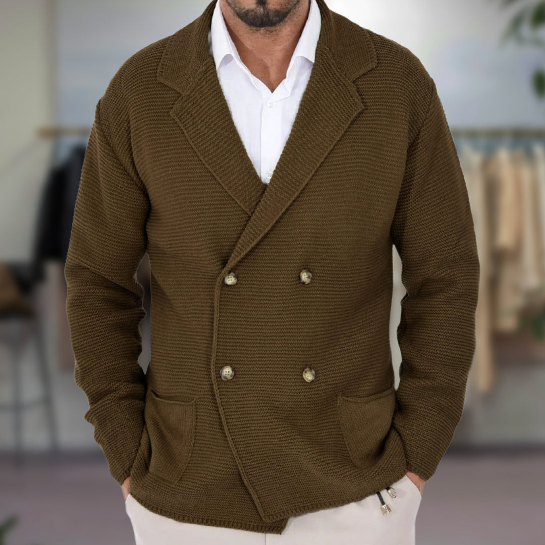 Hommes - Cardigan - Tricot - Blazer à double boutonnage élégant - Vêtement tendance pour le style décontracté