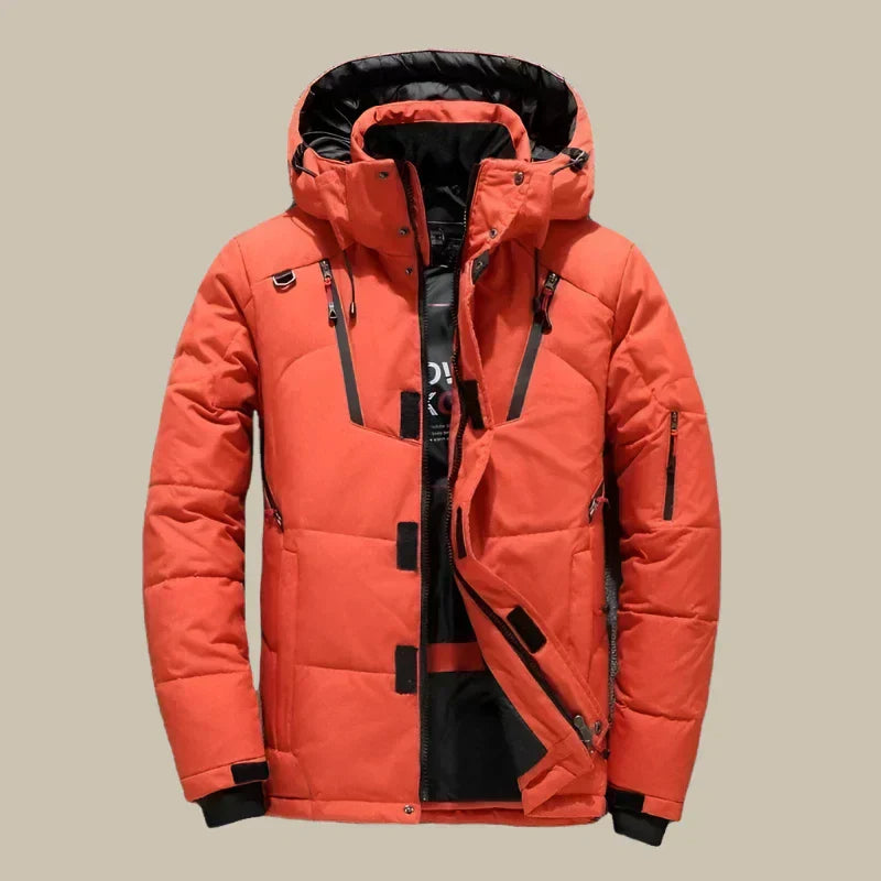 Hommes - Veste d'hiver - Tissu imperméable - Manteau rembourré chaud avec capuche - Veste d'hiver confortable