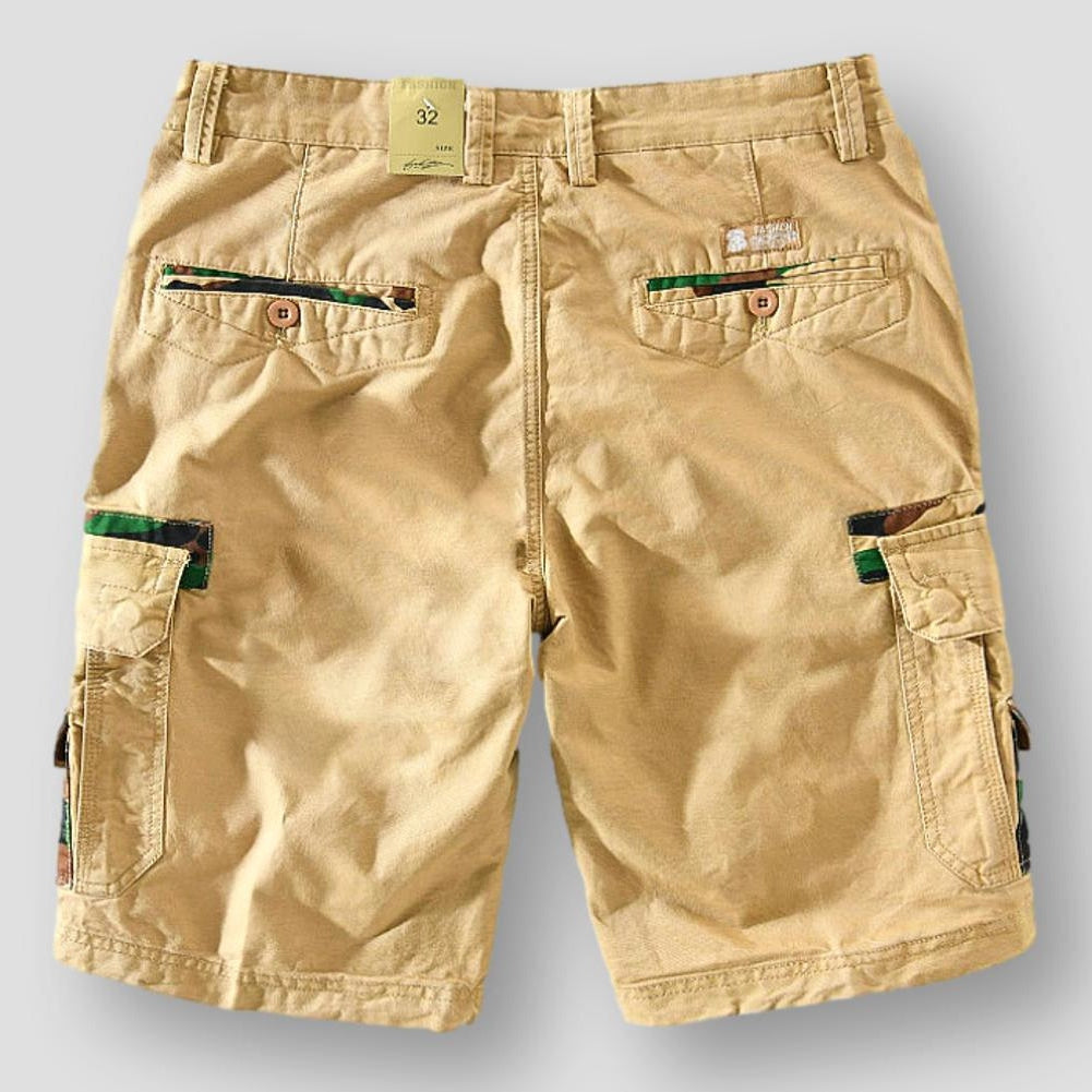 Hommes Short cargo - Coton Style camouflage Buffalo - Confortable et polyvalent - Idéal pour les aventures en plein air