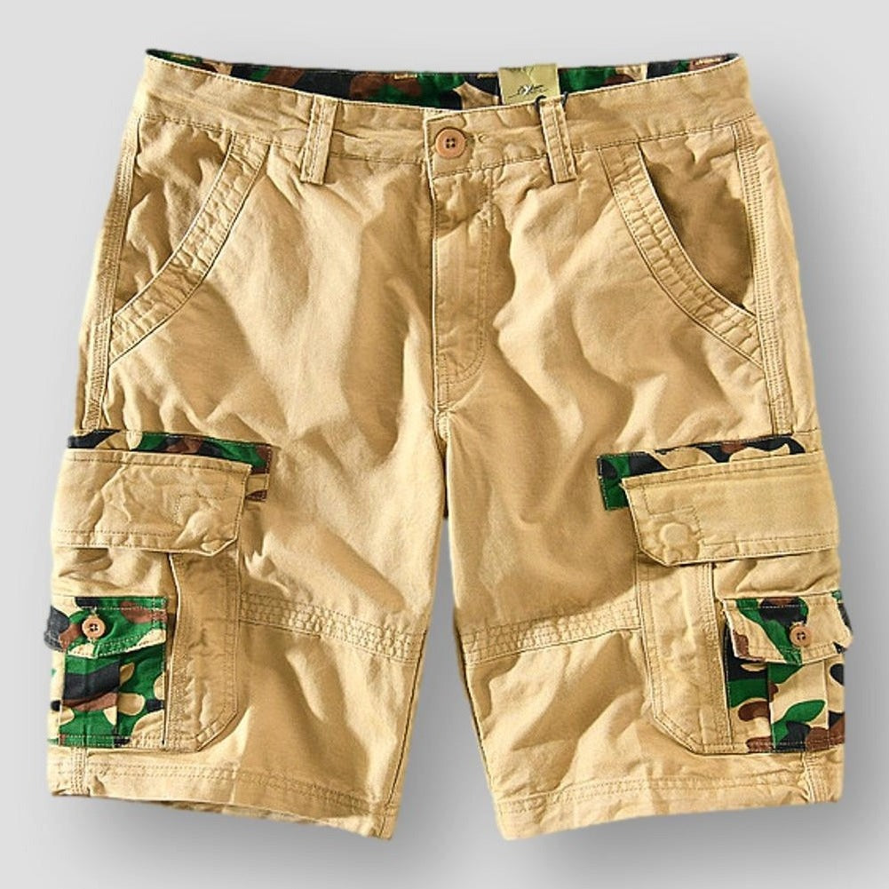 Hommes Short cargo - Coton Style camouflage Buffalo - Confortable et polyvalent - Idéal pour les aventures en plein air
