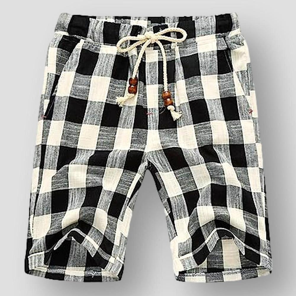 Homme - Short à carreaux - Tissu léger corail - Indispensable pour l'été