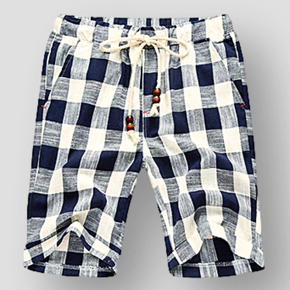 Homme - Short à carreaux - Tissu léger corail - Indispensable pour l'été