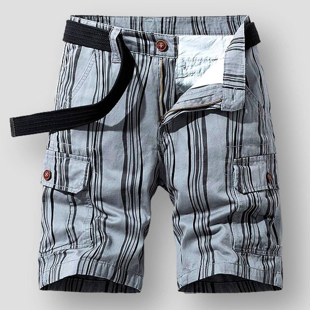 Hommes - Short cargo rayé moderne - Coton Confortable et tendance - Pantalon cargo style contemporain