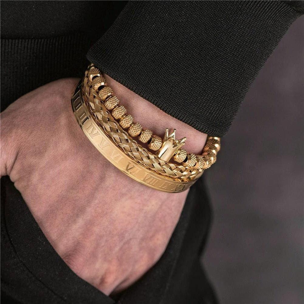 Homme - Bracelet en chiffres royaux - Acier inoxydable - Design élégant et unique - Accessoire tendance