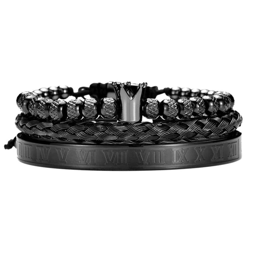 Homme - Bracelet en chiffres royaux - Acier inoxydable - Design élégant et unique - Accessoire tendance