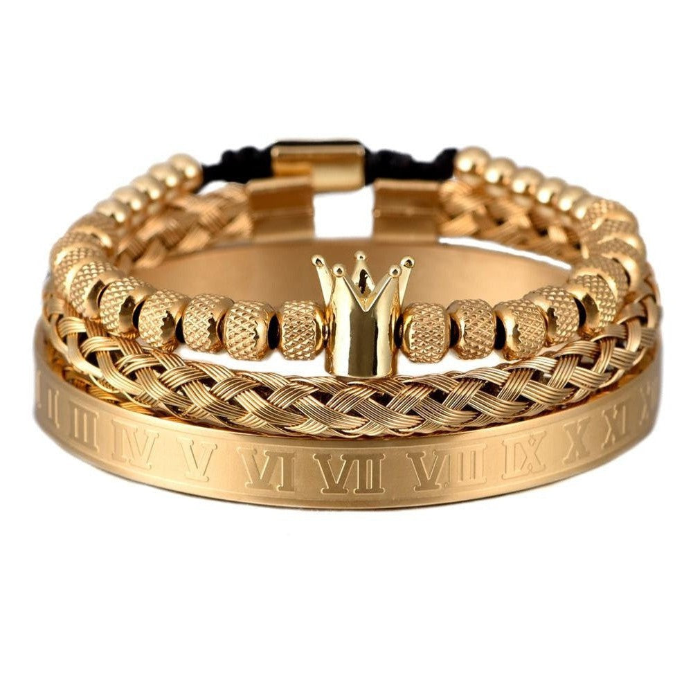 Homme - Bracelet en chiffres royaux - Acier inoxydable - Design élégant et unique - Accessoire tendance