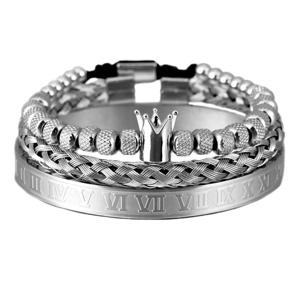 Homme - Bracelet en chiffres royaux - Acier inoxydable - Design élégant et unique - Accessoire tendance