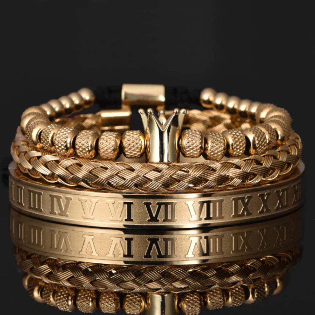 Homme - Bracelet en chiffres royaux - Acier inoxydable - Design élégant et unique - Accessoire tendance