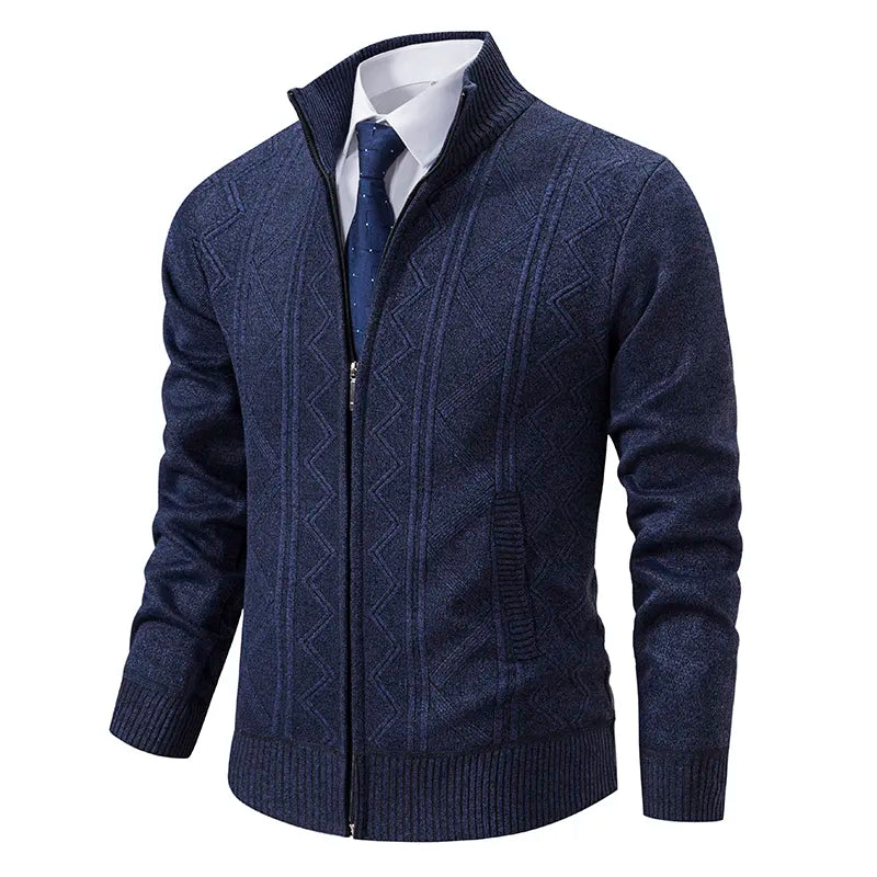 Hommes - Cardigan d'hiver en tricot - Maille douce - Zippé - Confortable et élégant pour les journées froides