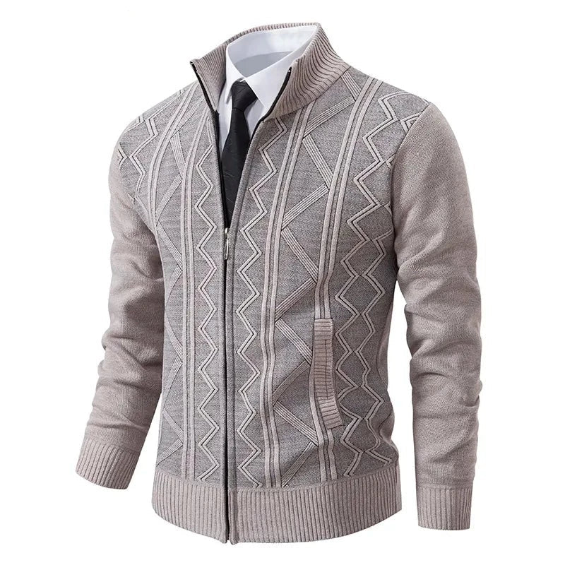 Hommes - Cardigan d'hiver en tricot - Maille douce - Zippé - Confortable et élégant pour les journées froides