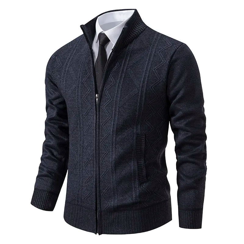Hommes - Cardigan d'hiver en tricot - Maille douce - Zippé - Confortable et élégant pour les journées froides