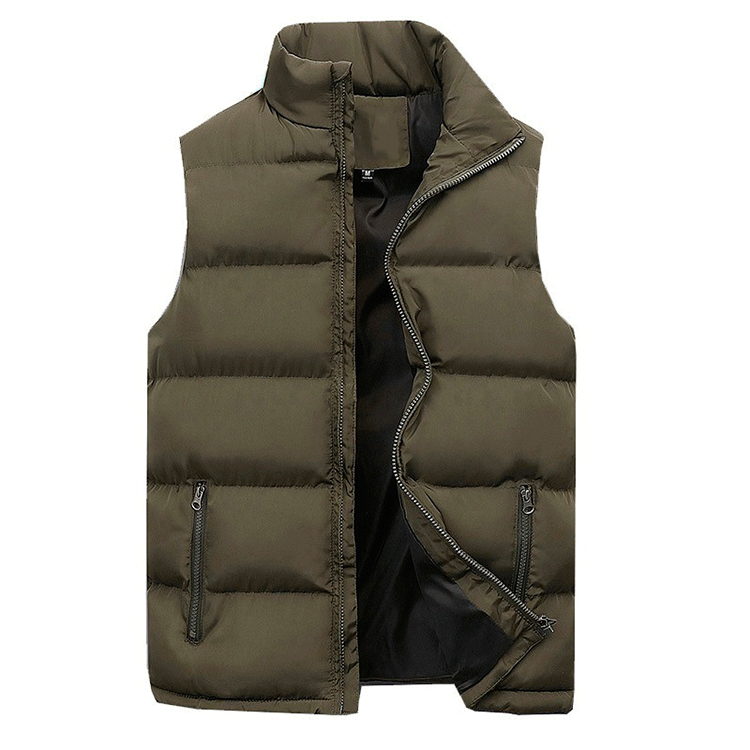 Hommes - Gilet d'hiver - Design zippé élégant - Finition matelassée - Vêtement chaud et stylé pour l'hiver