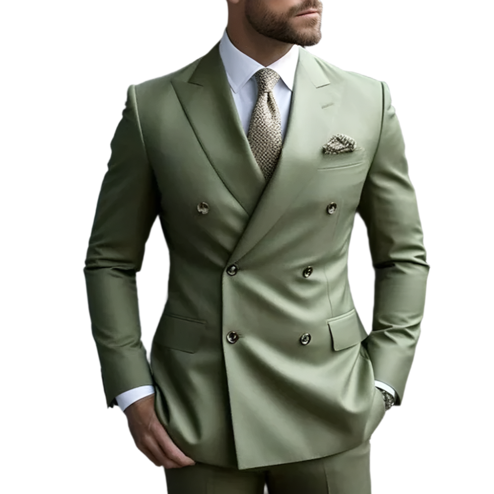 Hommes - Costume de cérémonie à double boutonnage - Tenue en tissu élégant - Idéal pour invités de mariage