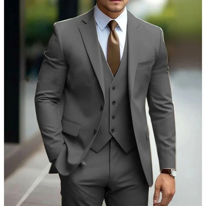 Hommes - Costume 3 pièces - Tissu durable - Simple boutonnage - Elegant Formalwear Set
