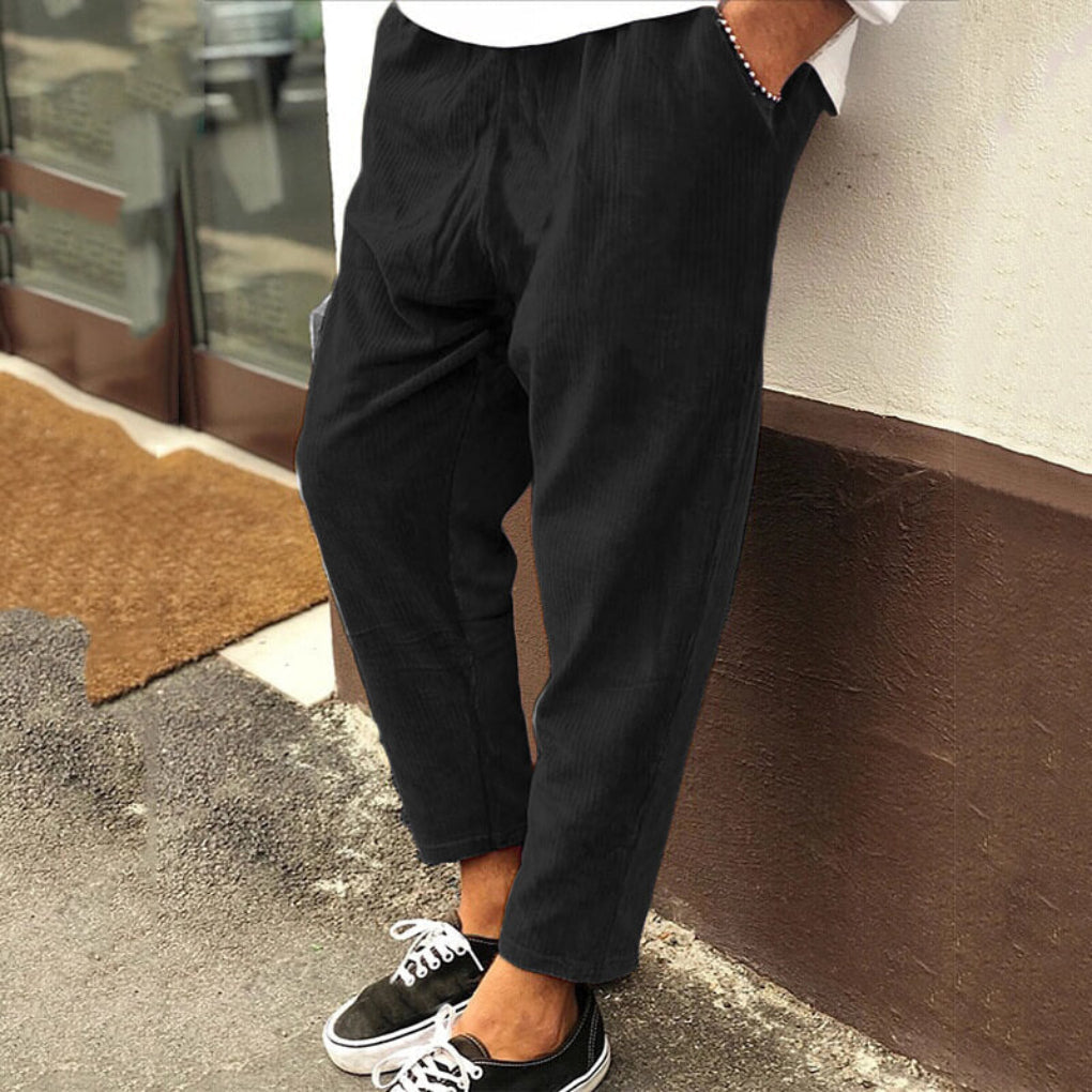 Hommes - Pantalon décontracté - Velours côtelé - Tissu doux - Style confortable et tendance
