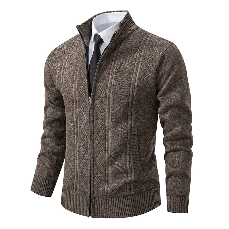 Hommes - Cardigan d'hiver en tricot - Maille douce - Zippé - Confortable et élégant pour les journées froides