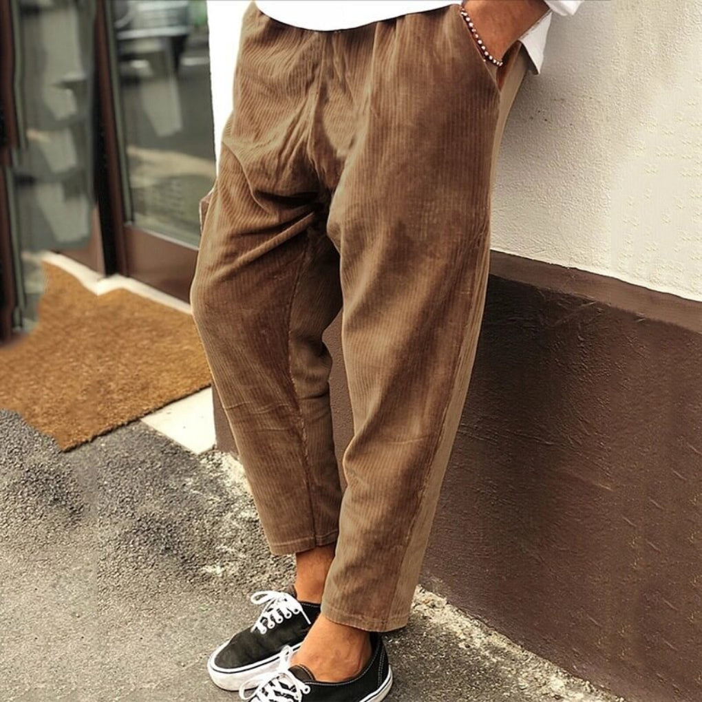 Hommes - Pantalon décontracté - Velours côtelé - Tissu doux - Style confortable et tendance