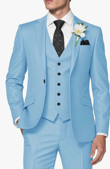 Hommes - Costume d'été trois pièces - Tissu léger - Tenue élégante - Pour invités de mariage