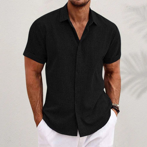 Hommes - Chemise légère à manches courtes - Respirante et élégante - Idéale pour l'été et les sorties décontractées