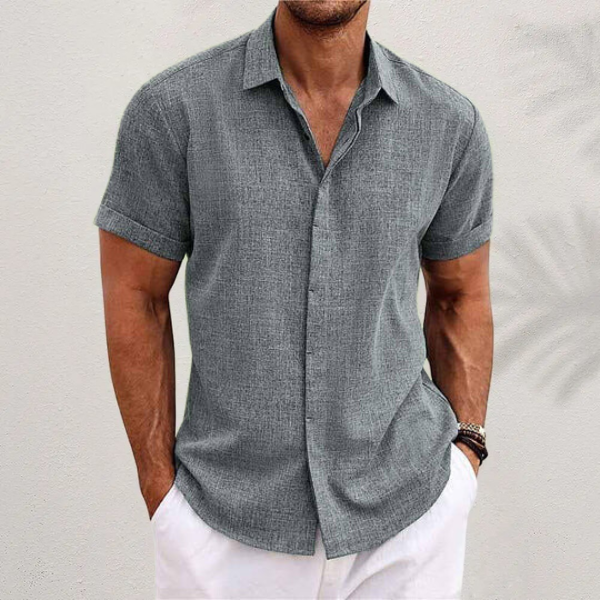 Hommes - Chemise légère à manches courtes - Respirante et élégante - Idéale pour l'été et les sorties décontractées