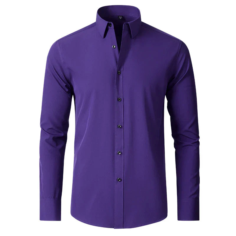 Hommes - Chemise boutonnée infroissable - Tissu respirant Coupe classique - Élégance et confort au quotidien