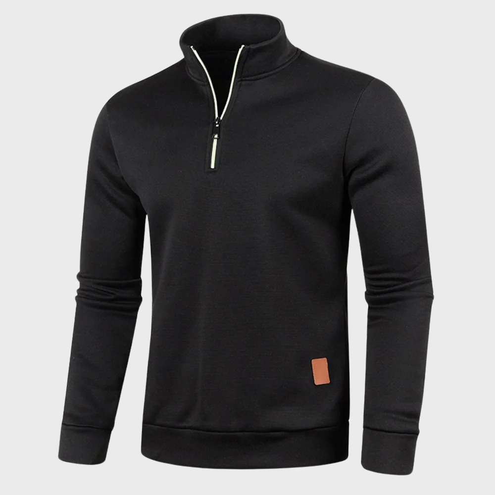 Hommes - Sweatshirt - Mélange de coton doux - Fermeture éclair - Pull décontracté pour un confort quotidien