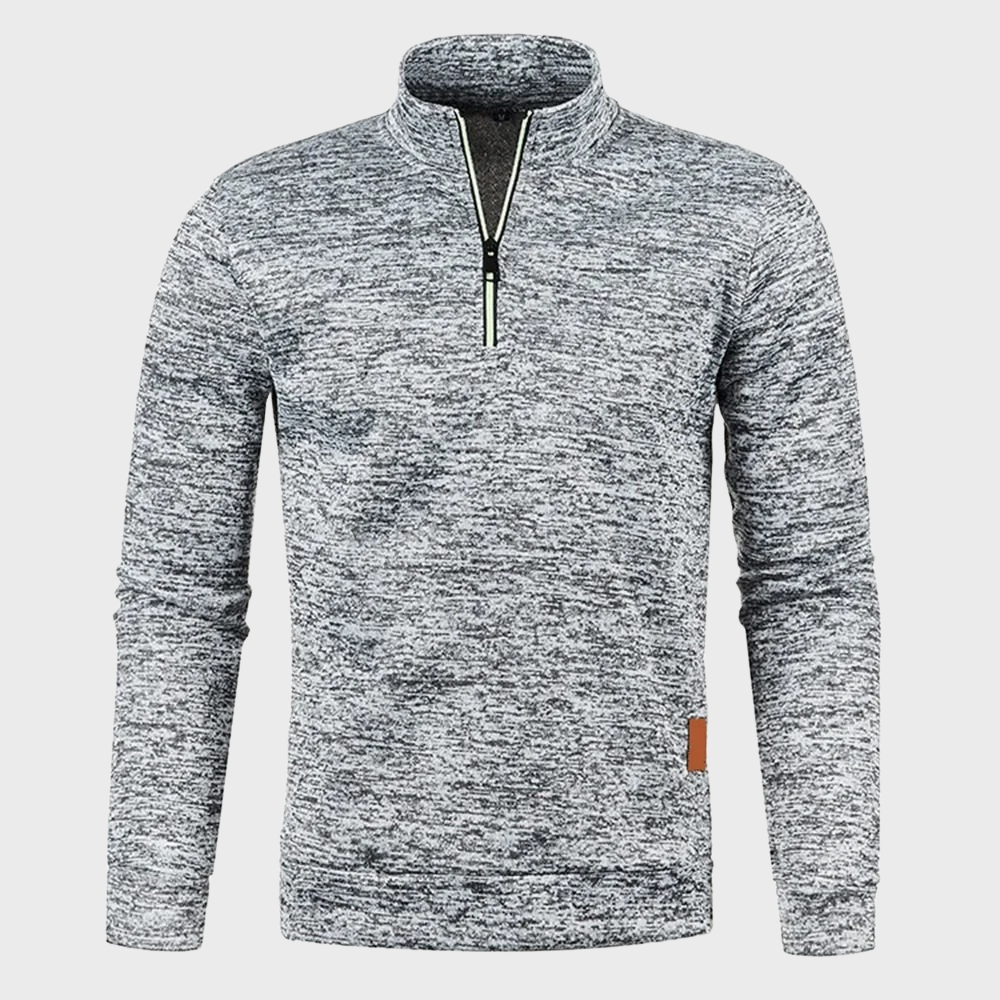 Hommes - Sweatshirt - Mélange de coton doux - Fermeture éclair - Pull décontracté pour un confort quotidien