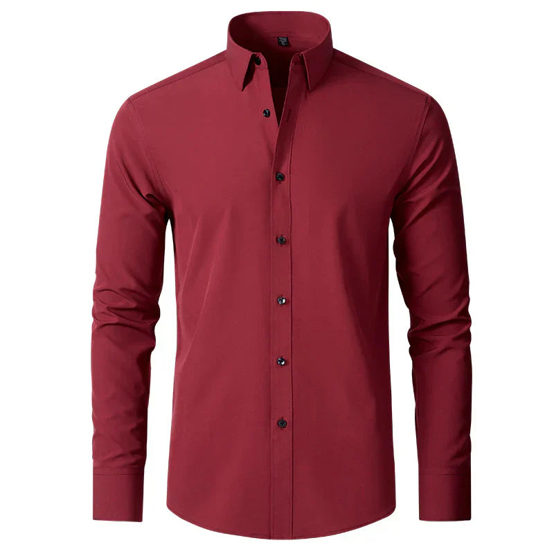 Hommes - Chemise boutonnée infroissable - Tissu respirant Coupe classique - Élégance et confort au quotidien