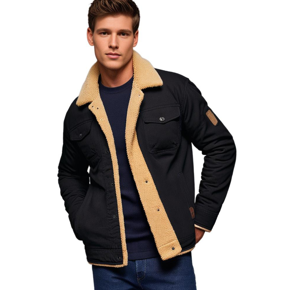 Hommes - Veste bombardier - Denim - Vintage - Idéale pour le printemps et les journées fraîches