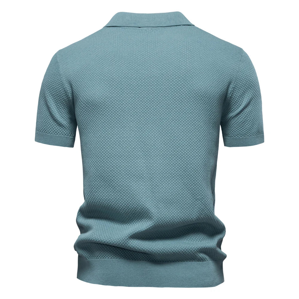 Hommes - Polo Élégant en Mélange de Coton - Confortable et Idéal pour un Style Décontracté