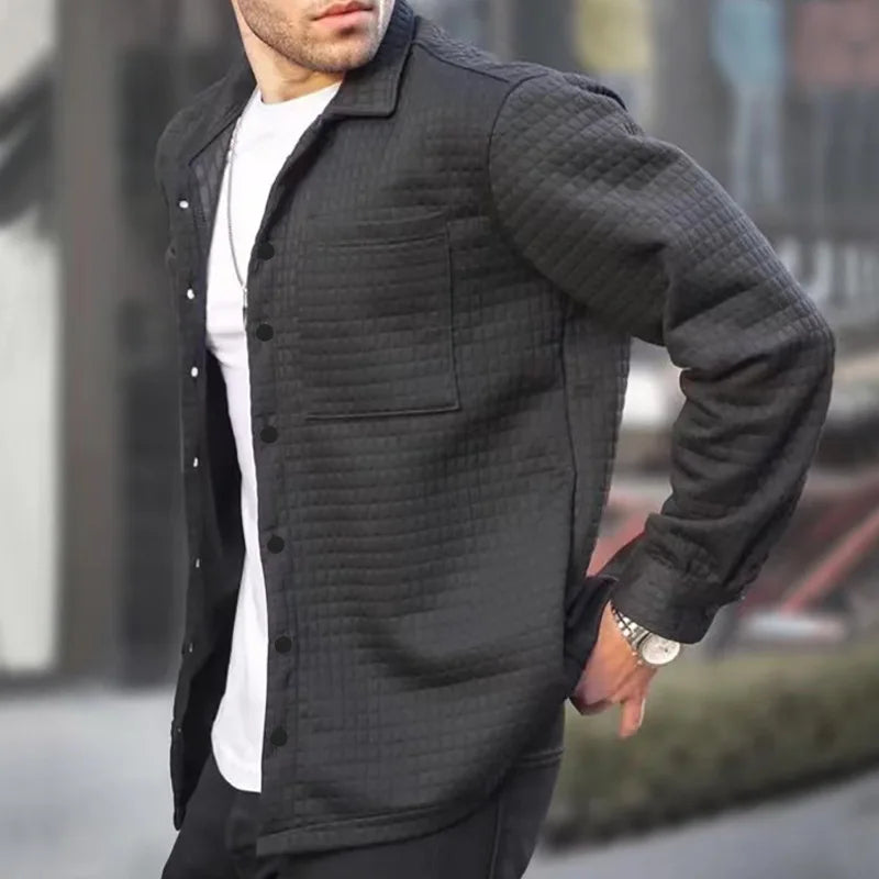 Hommes - Veste de chemise matelassée - Matières douces - Coupe décontractée - Élégance pour un Look Décontracté