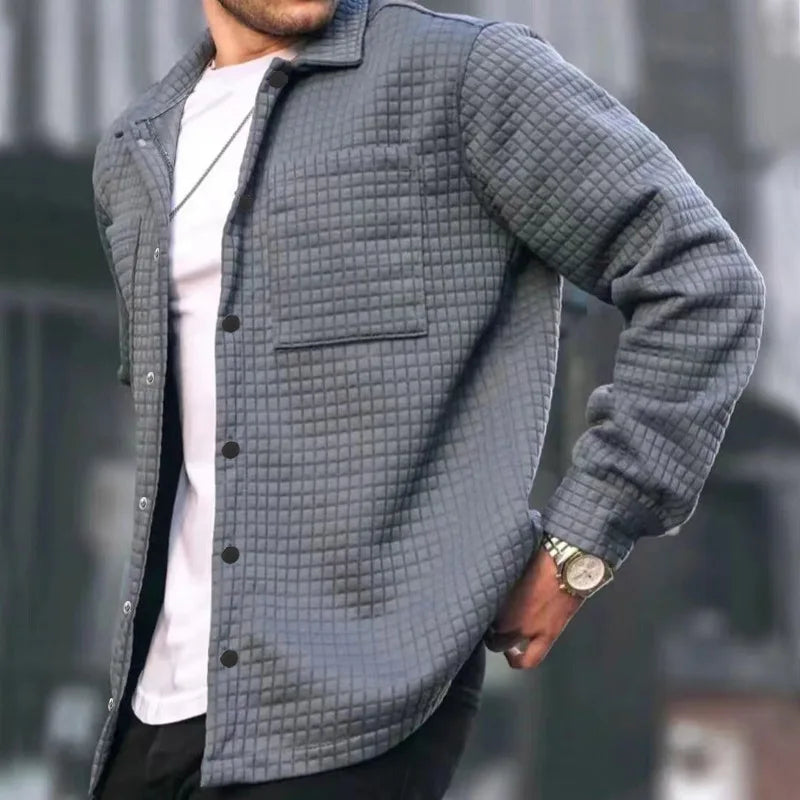 Hommes - Veste de chemise matelassée - Matières douces - Coupe décontractée - Élégance pour un Look Décontracté