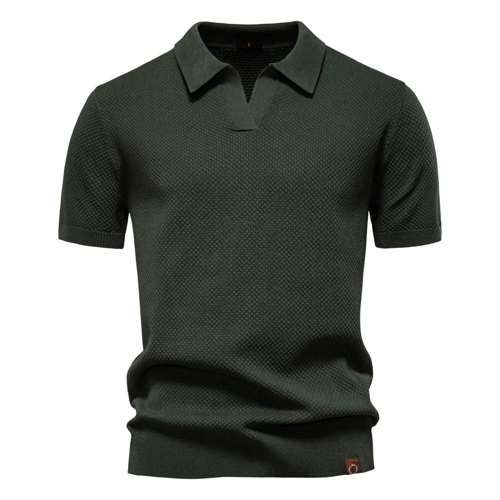 Hommes - Polo Élégant en Mélange de Coton - Confortable et Idéal pour un Style Décontracté