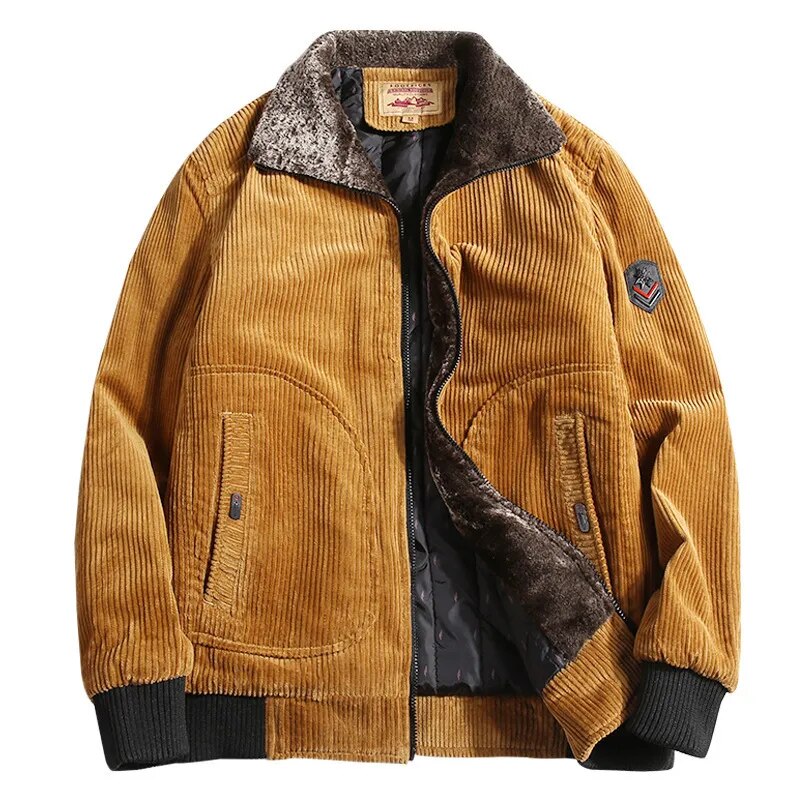 Hommes - Veste d'hiver - Velours côtelé - Élégante et confortable pour les journées froides - Vêtements d'extérieur
