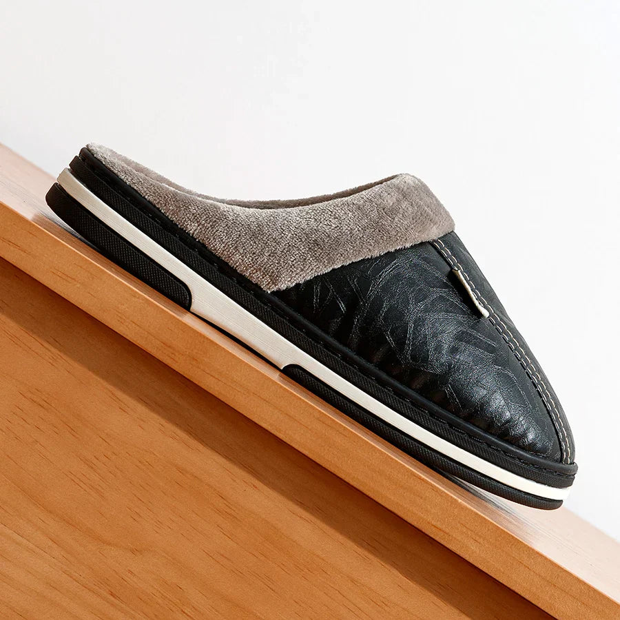 Hommes - Chaussons souples - Doublure intérieure douce - Design chaud et confortable - Idéal pour le confort à la maison