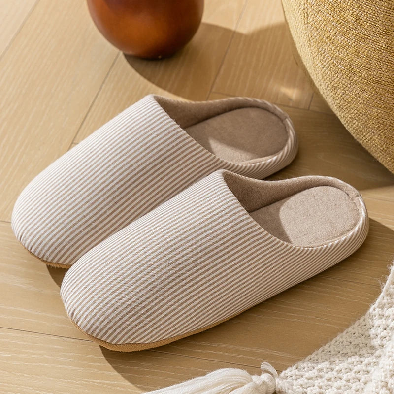 Hommes - Chaussons rayés - Tissu doux - Confortables chaussures d'intérieur - Parfaits pour la détente