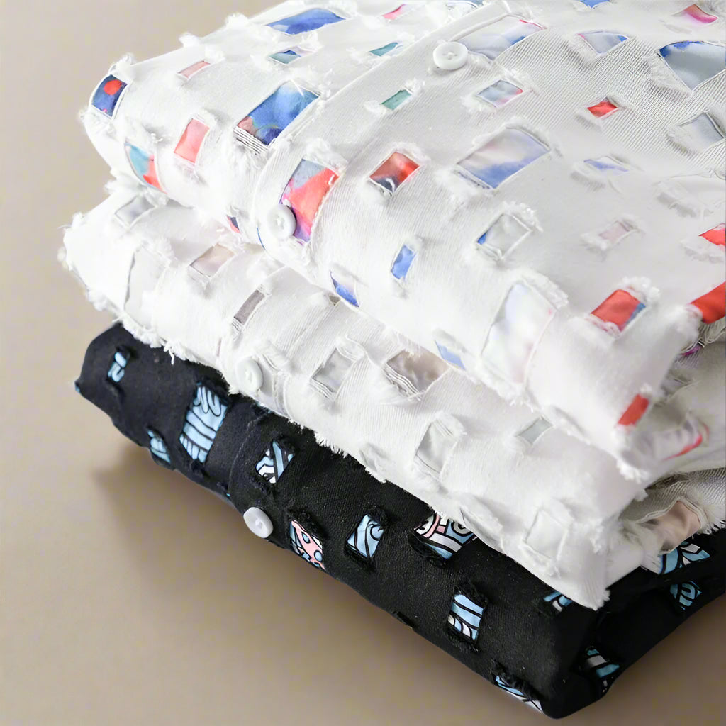 Hommes - Chemise en mosaïque élégante - Tissu léger - Idéale pour occasions décontractées ou formelles