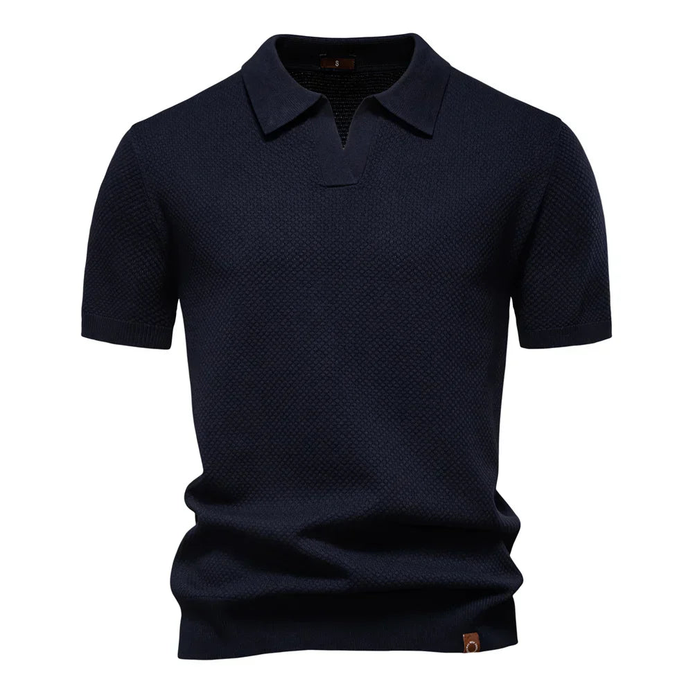 Hommes - Polo Élégant en Mélange de Coton - Confortable et Idéal pour un Style Décontracté