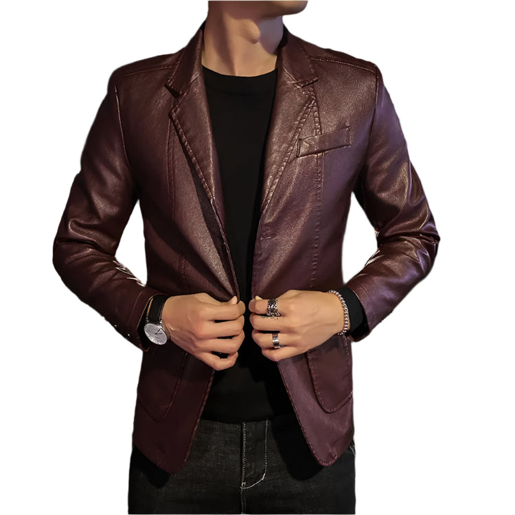 Hommes - Blazer en cuir - Élégant et intemporel - Veste en cuir pour un look sophistiqué