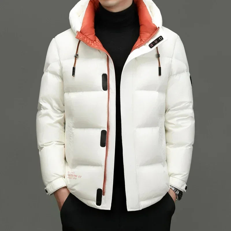 Hommes - Veste en duvet d'hiver - Capuche - Chaude et élégante - Veste d'hiver confortable