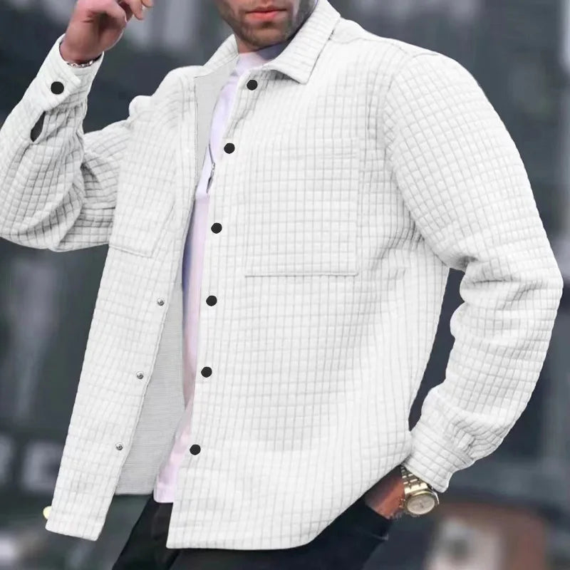 Hommes - Veste de chemise matelassée - Matières douces - Coupe décontractée - Élégance pour un Look Décontracté