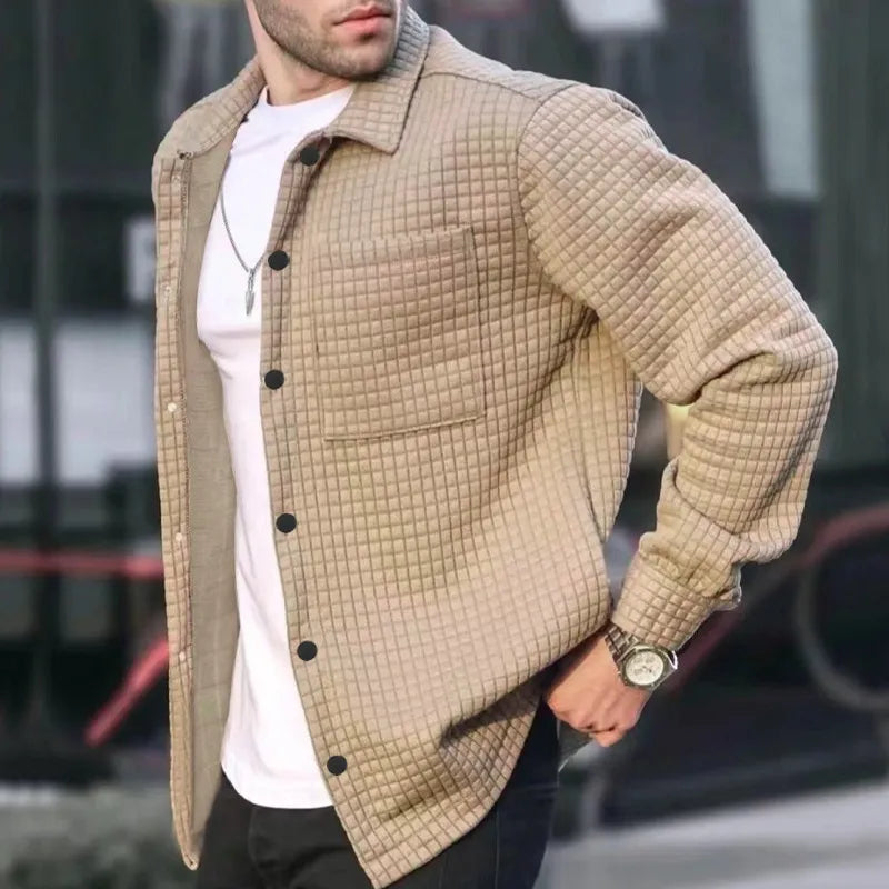 Hommes - Veste de chemise matelassée - Matières douces - Coupe décontractée - Élégance pour un Look Décontracté