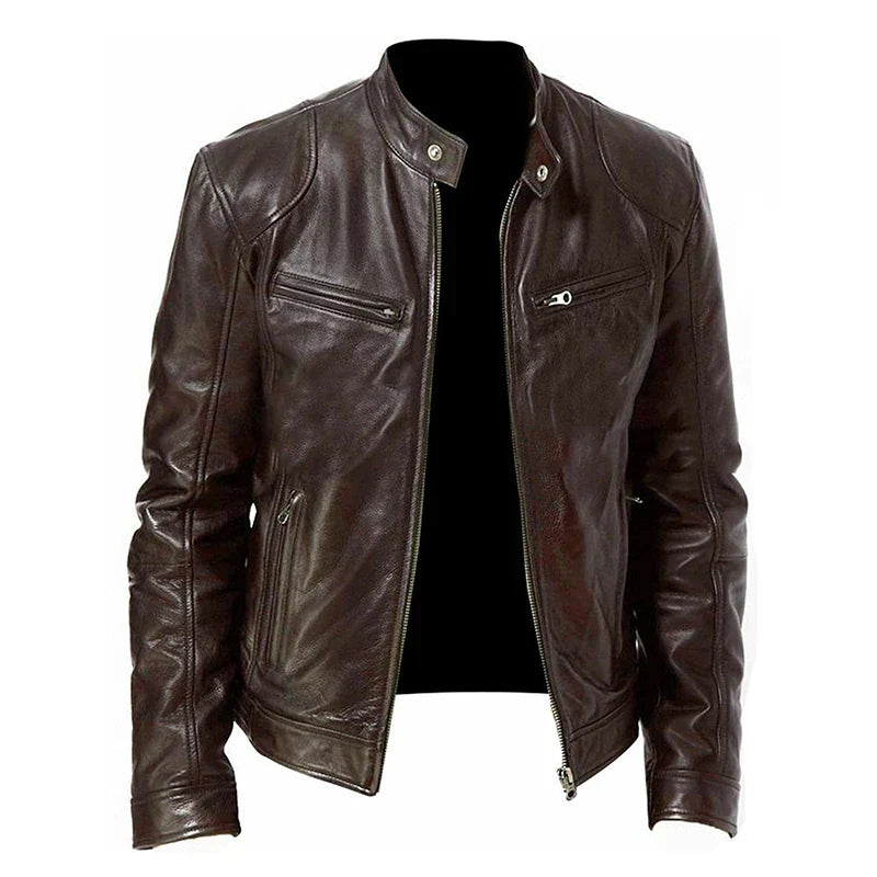 Hommes - Veste de motard décontractée - Matériaux durables - Veste en cuir pour un style intemporel