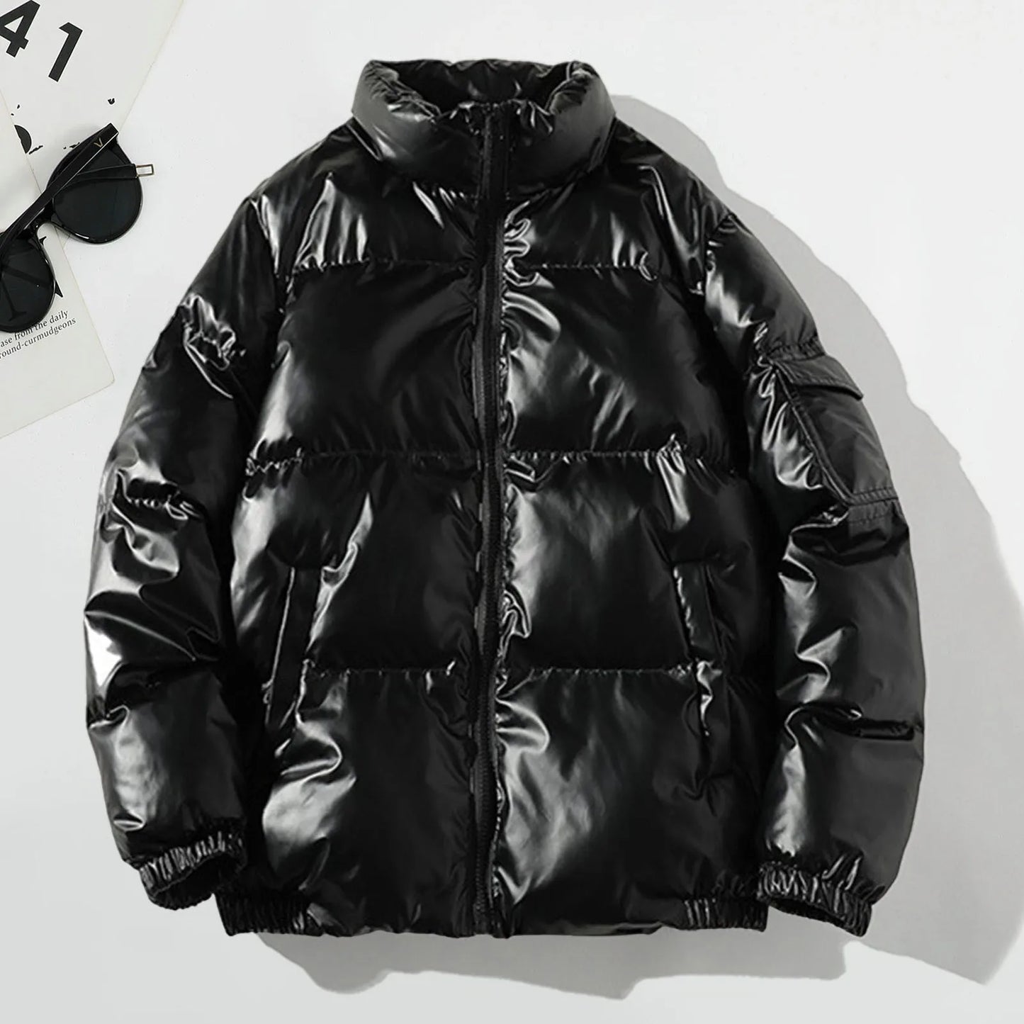 Hommes - Veste d'hiver en duvet - Finition brillante - Vêtement extérieur chaud et élégant - Mode masculine confortable