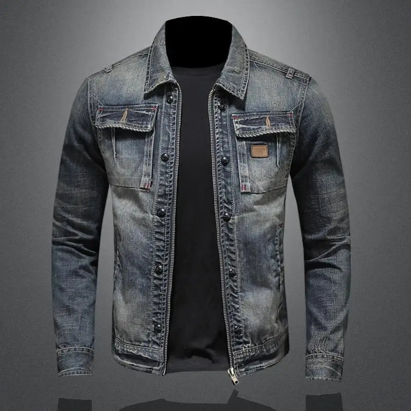Hommes - Veste en classique - Denim robuste - Poches avant boutonnées - Veste tendance pour un look décontracté