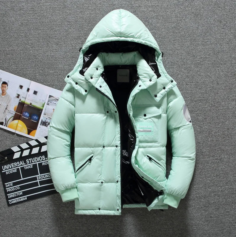 Hommes - Veste en duvet à capuche - Vêtements d'hiver chauds et confortables - Veste chaude pour l'hiver