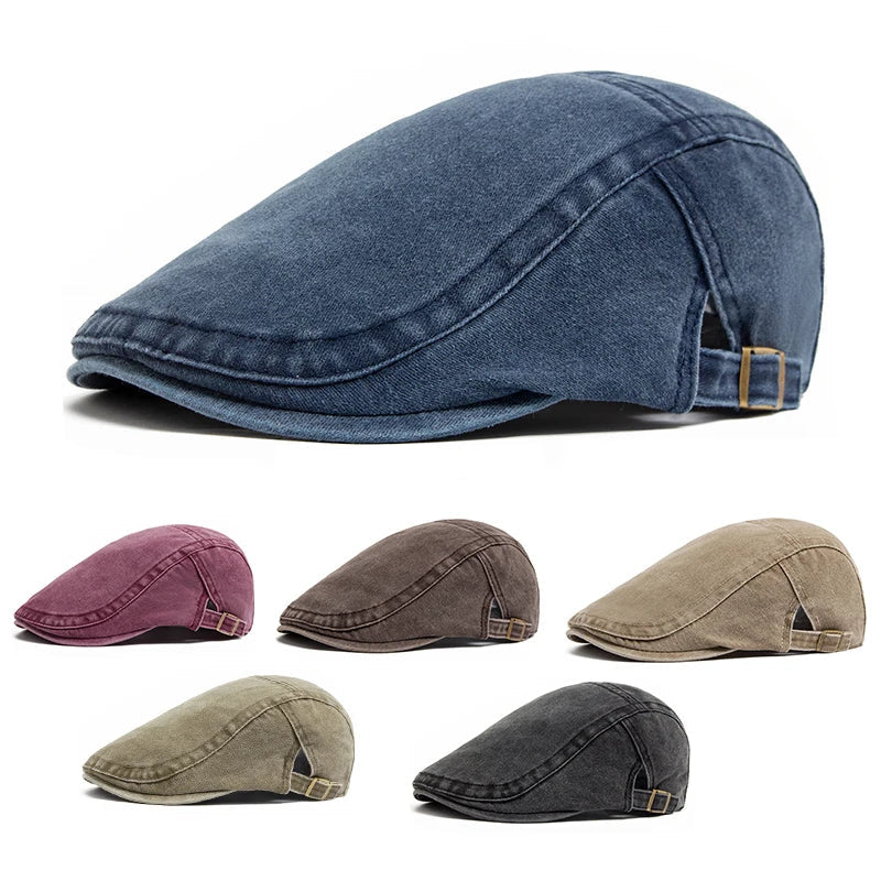 Hommes - Béret Vintage Ajustable - Matière Souple - Chapeau Classique de Style Français pour Tous les Jours